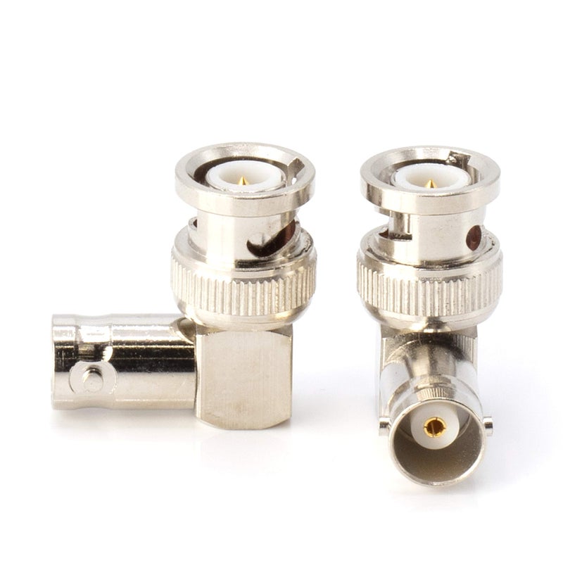 THE CIMPLE CO BNC Elbow Male Female Adapter, 90 Degree Angle, 4 Pack, UL Listed - Image 1
